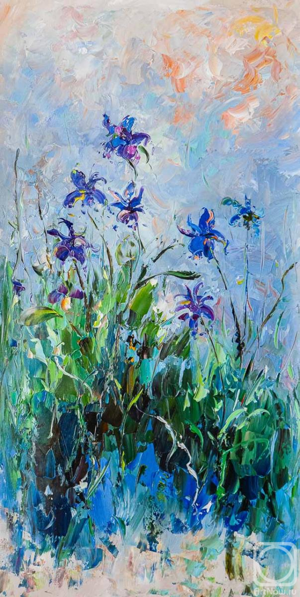 Rodries Jose. Free copy of Claude Monets painting Lilac Irises