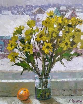 And outside the window winter (A Bouquet On The Window). Vilkova Elena