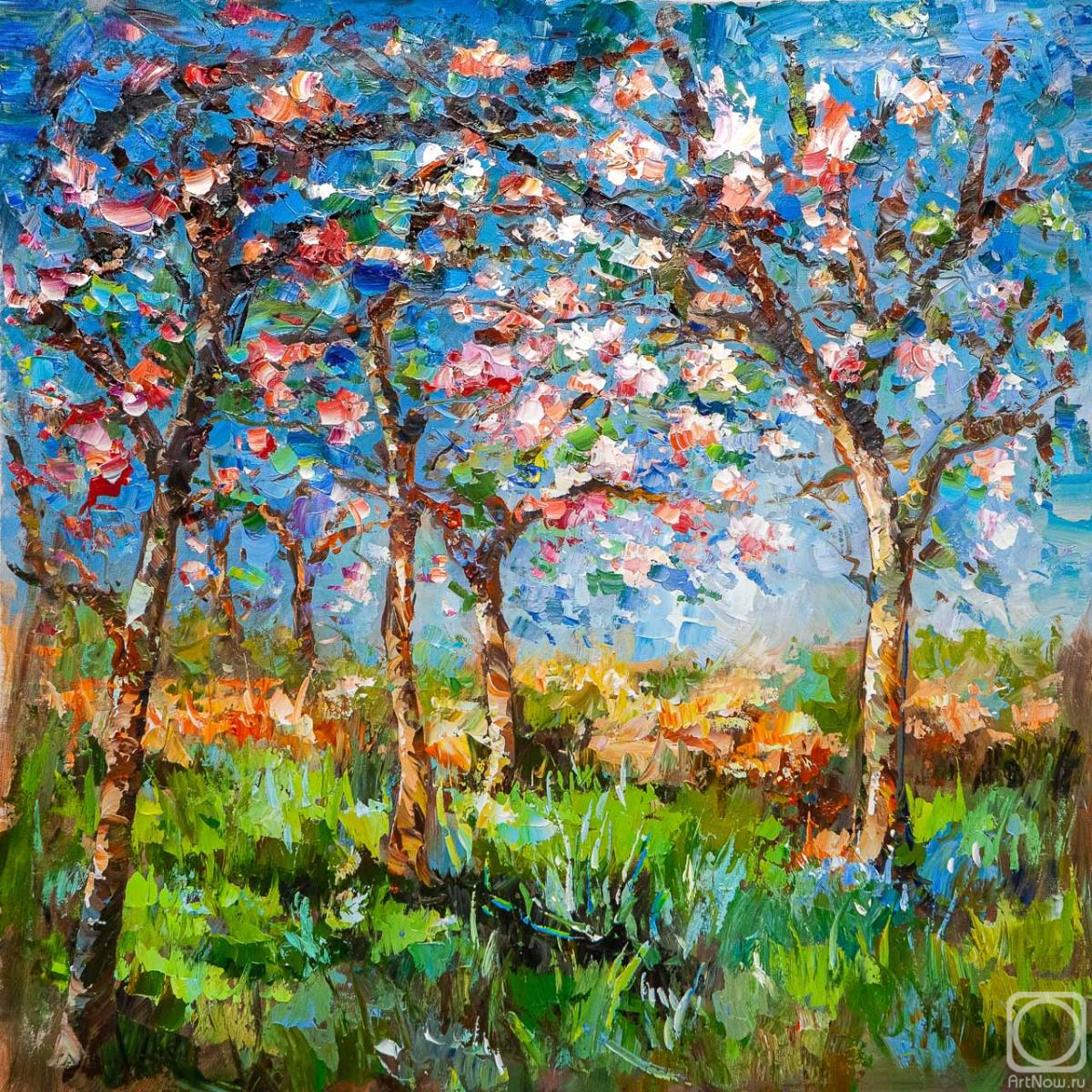Rodries Jose. Free copy of Claude Monets painting Spring at Giverny