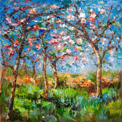 Free copy of Claude Monets painting Spring at Giverny. Rodries Jose