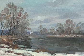 A silvery day on the Protva River. Zhlabovich Anatoly