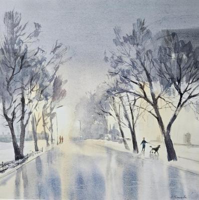 Kristallnagmatol Morning (Landscape A Watercolor). Polzikova Oksana