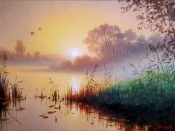 Dawn on the river Klyazma. Yarcev Yuri