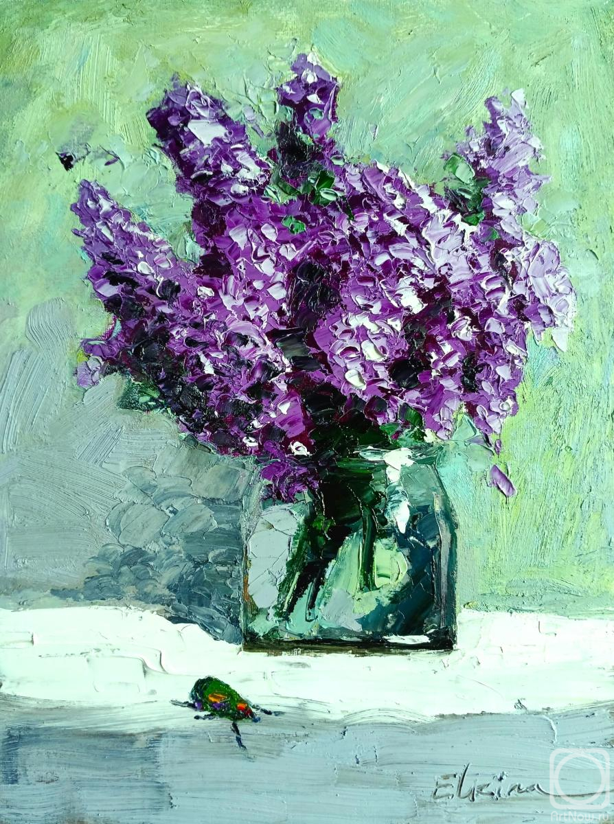 Elkina Yuliya. Bouquet of lilacs and bronze