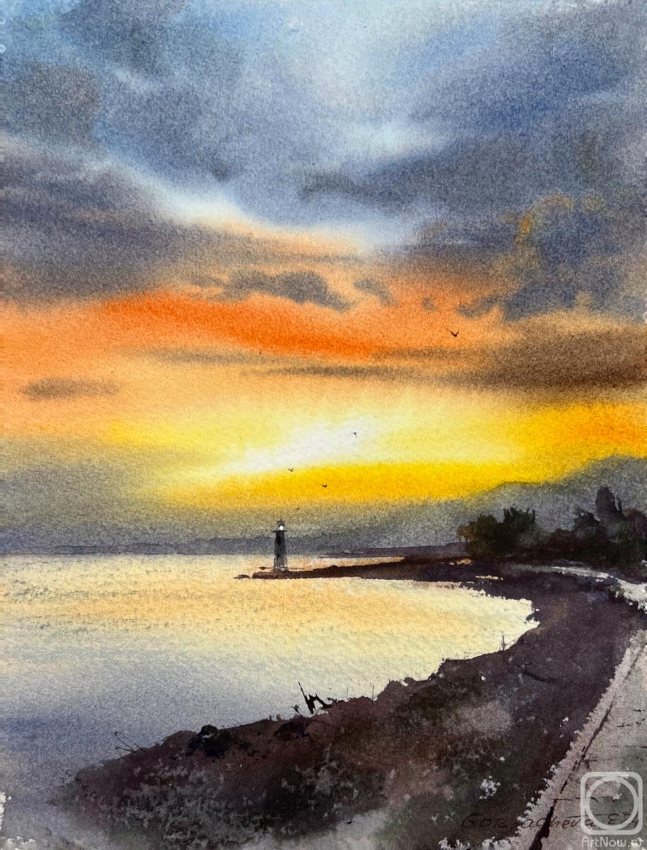 Gorbacheva Evgeniya. Sunset on the sea coast