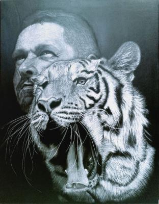 Portrait with a tiger. Neklyudova Elena