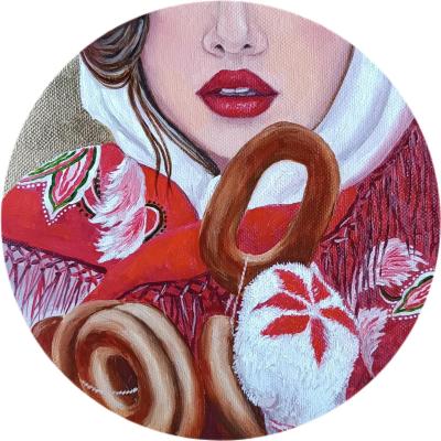 Girl with bagels. Dmitrieva Olga