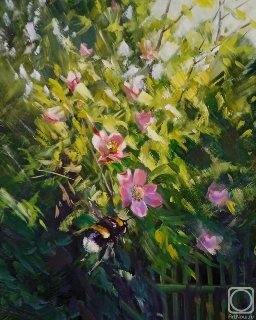 Korolev Andrey. Rosehip and bumblebee