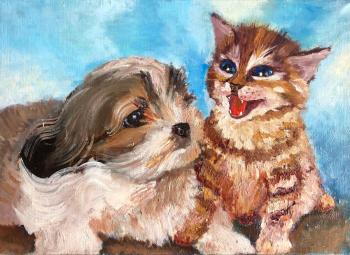 Pet oil painting on canvas. Kurkova Tatyana