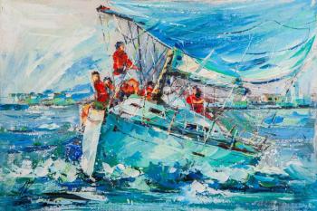 Sea regatta. Breaking ahead (Sea Painting). Rodries Jose
