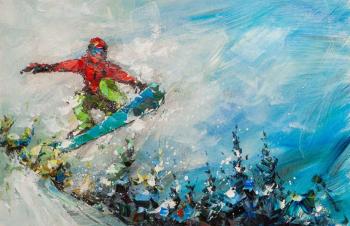 Snowboarding tricks (Oil Painting On Canvas). Rodries Jose