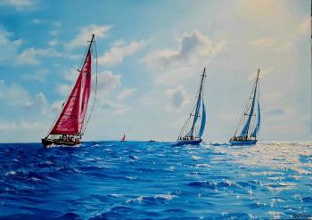At sea (Sailboats). Gribanov Igor