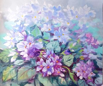 Violets (Buy A Painting Of Flowers). Mikhalskaya Katya