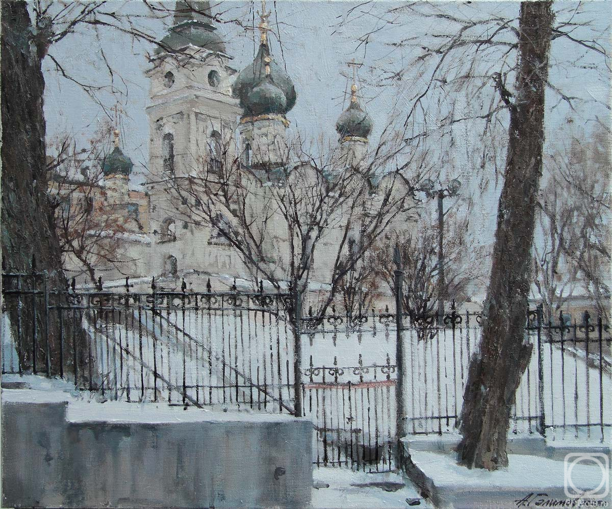 Galimov Azat. Winter day in Starosadsky Lane, Moscow