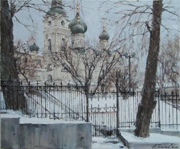 Winter day in Starosadsky Lane, Moscow (Moscow Winter). Galimov Azat