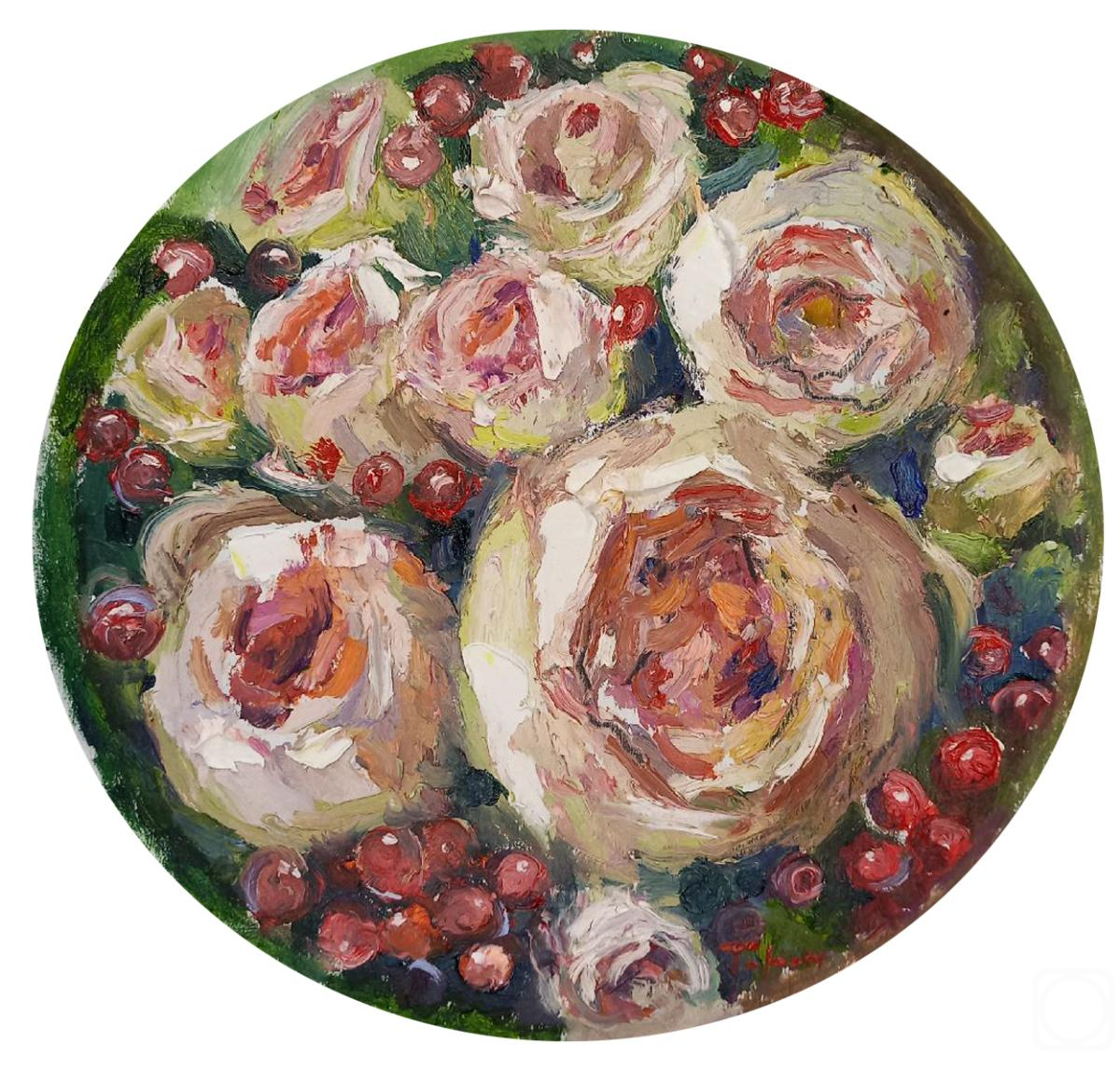Taran Ann. Roses with red currants