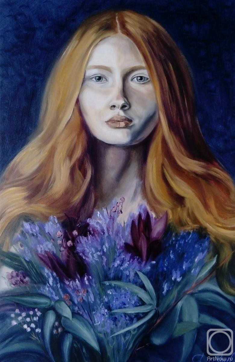 Chernousova Darya. The girl with the bunch of flowers
