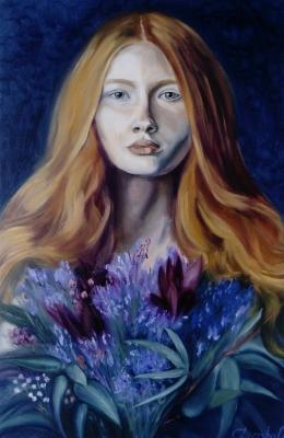 The girl with the bunch of flowers. Chernousova Darya