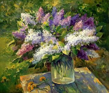 Lilacs and dandelions (Acrylic). Khon Andrey