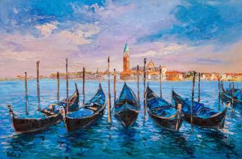 Venice. Resting gondolas (Modern Impressionism). Vlodarchik Andjei