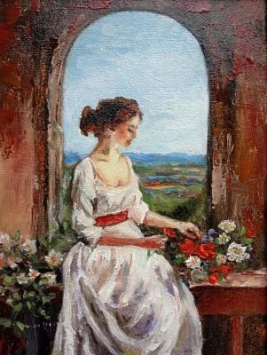Girl with flowers. Rodionova Svetlana