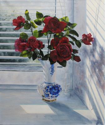 Roses on the window. Sabaeva Tatyana