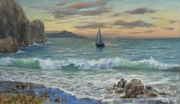 Evening at the sea (Sunset Oil Painting). Tikunova Olga