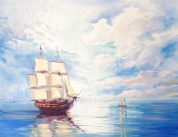 Under sail (A Painting In An Office). Mikhalskaya Katya