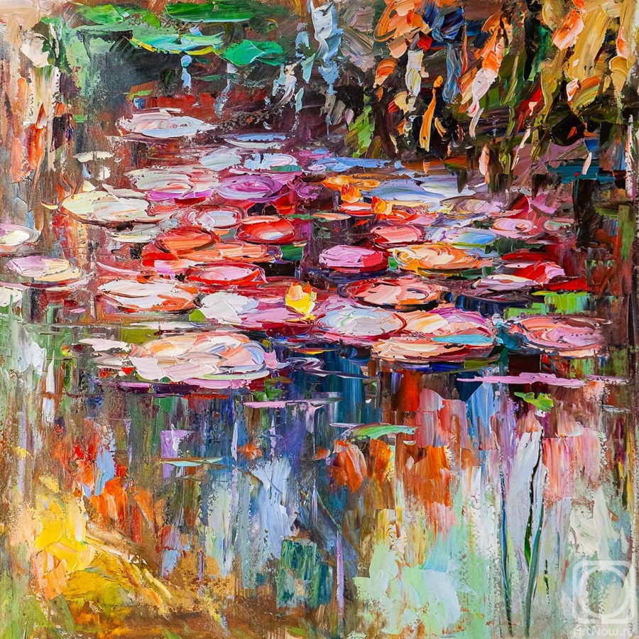 Rodries Jose. Free copy of Claude Monets painting Water Lilies