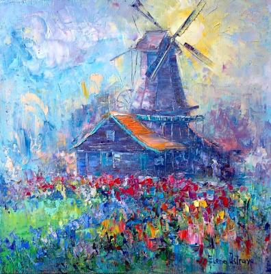 Windmill (Impressionism Landscape). Ostraya Elena