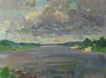 The river - Volga. Before a sunset. Zhukova Juliya