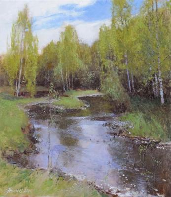 "By the spring river" (Village In Spring). Zhilov Andrey