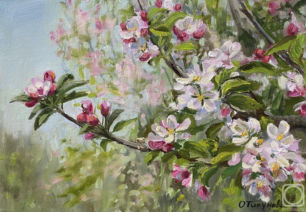 Tikunova Olga. Apple tree branch