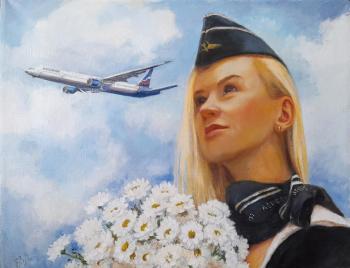 Portrait of a stewardess (commissioned)