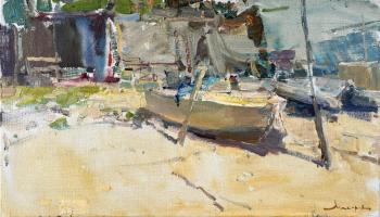 Sunny Beach. Boats (Impressionism). Makarov Vitaly
