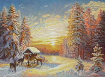 Sunset on the clearing (Sunset In Winter). Balabushkin Sergey