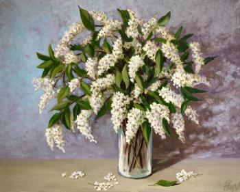 Bird cherry (Bouquet In A White Vase). Kirilina Nadezhda