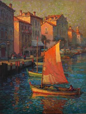 Old Chioggia - the city of fishermen and smugglers (Impressionism). Volkov Sergey