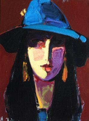 Portrait of a girl in a blue hat (). Chatinyan Mger
