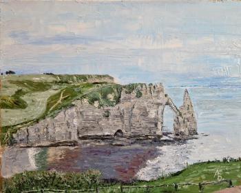 The low tide at Etretat on a non-sunny day. Lebedev Vladimir