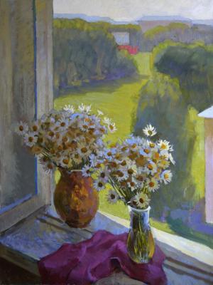 Daisies on the windowsill. Chursin Anton