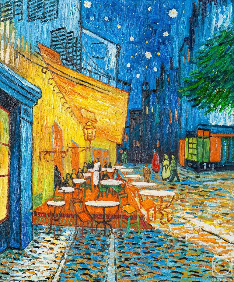Vlodarchik Andjei. Copy of a picture of Van Gogh. A terrace of night cafe Pleis du Forum in Arles