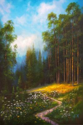 Near the forest at the edge (Trees Oil Painting). Korableva Elena
