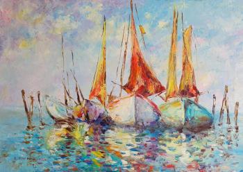 Boats in Venice (Boats Painting). Kruglova Svetlana