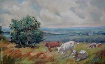 Landscape with calves. Nikonova Olga