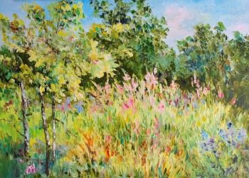 Ivan-tea meadow (Forest Landscape Painting). Kruglova Svetlana