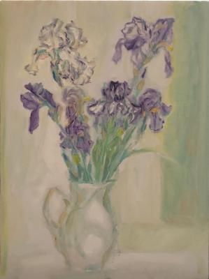 Bouquet with large and white iris. Sechko Xenia
