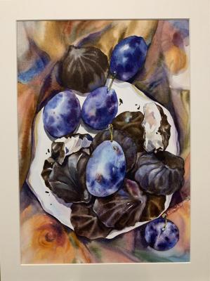 Marshmallows and plums (Still Life With Sweets). Stoylik liudmila