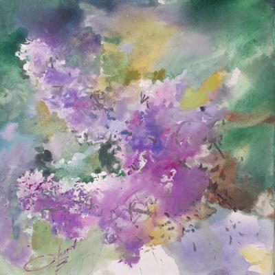 The smell of lilacs (The Flowers In Watercolor). Orlenko Valentin