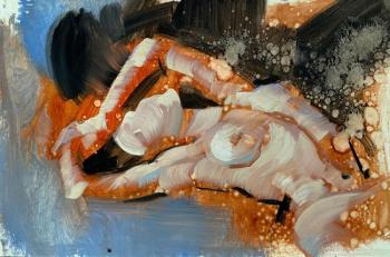 Reclining nude (Painting Bedroom). Kravchenko Mlada